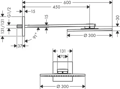 Верхній душ Axor Showersolutions 300 1jet з власником, chrome (35300000) Верхній душ Axor Showersolutions 300 1jet з власником, chrome (35300000)