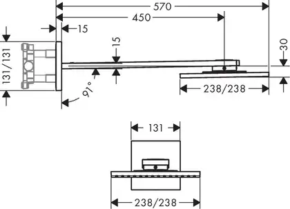 Верхній душ Axor Showersolutions 240х240 2jet з власником, хром (35310000) Верхній душ Axor Showersolutions 240х240 2jet з власником, хром (35310000)