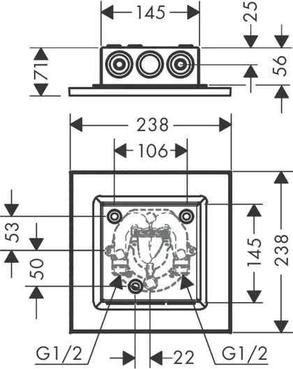 Стельовий душ Axor ShowerSolutions 250/250 2jet, хром (35313000) Стельовий душ Axor ShowerSolutions 250/250 2jet, хром (35313000)
