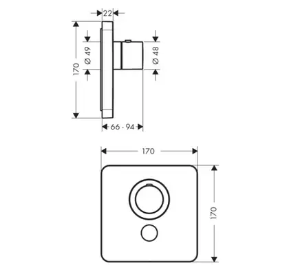 Термостат для душу Axor Shower Select Highflow, хром (36706000) Термостат для душу Axor Shower Select Highflow, хром (36706000)