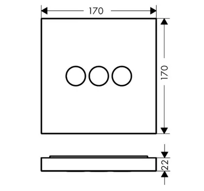 Axor ShowerSelect Square Вентиль на 3 споживачі, хром (36717000) Axor ShowerSelect Square Вентиль на 3 споживачі, хром (36717000)