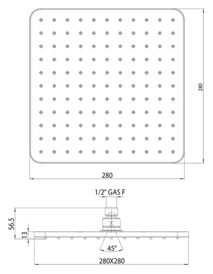 Верхній душ BOSSINI Cosmo 28x28см з власником, чорний матовий (H70598I00073009) Верхній душ BOSSINI Cosmo 28x28см з власником, чорний матовий (H70598I00073009)