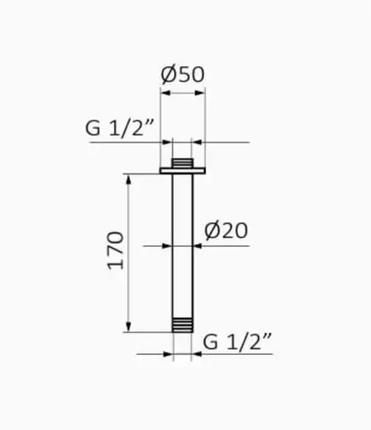 Тримач верхнього душу GRB Hydro Black, чорний матовий (05025032)