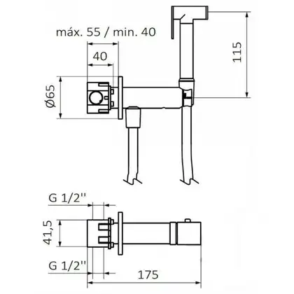 Гігієнічний душ, GRB Intimixer, чорний матовий (08225102) Гігієнічний душ, GRB Intimixer, чорний матовий (08225102)