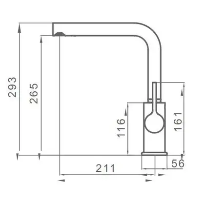 Змішувач для кухні GRB Premium Kitchens, чорний матовий (990911)
