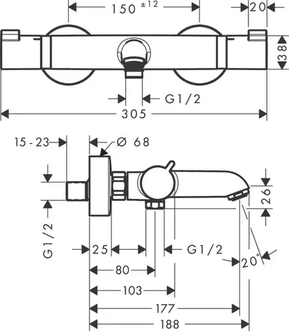 Hansgrohe Ecostat Comfort Змішувач для ванни, золото (13114990)