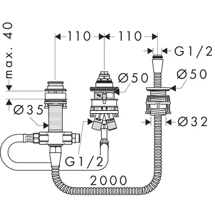 Hansgrohe Скрытая часть смесителя для ванны (13439180)