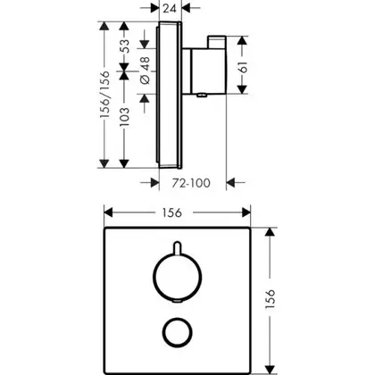 Hansgrohe ShowerSelect Highflow Термостат, скло (15735400)