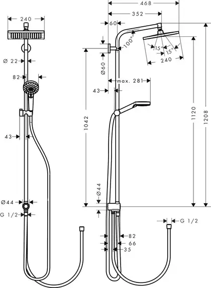 Набір змішувачів для ванни Hansgrohe EcoSmart Logis 100 / Crometta Reno (71104 + 7140 + 27289000), хром (20200002) Набір змішувачів для ванни Hansgrohe EcoSmart Logis 100 / Crometta Reno (71104 + 7140 + 27289000), хром (20200002)