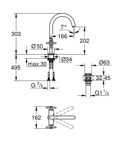 Змішувач для раковини Grohe Atrio L-Size (21019003) Змішувач для раковини Grohe Atrio L-Size (21019003)