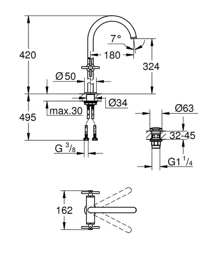 Змішувач для раковини Grohe Atrio XL-Size (21044AL3) Змішувач для раковини Grohe Atrio XL-Size (21044AL3)