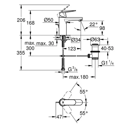 Grohe Eurosmart Cosmopolitan Смеситель для раковины, хром (23325000) Grohe Eurosmart Cosmopolitan Смеситель для раковины, хром (23325000)