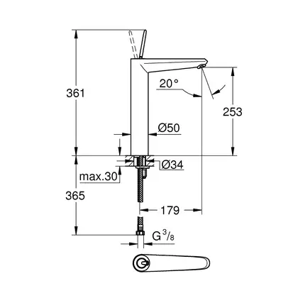 Змішувач одинважільний для раковини Grohe Eurodisc Joy XL-size (23428LS0) Змішувач одинважільний для раковини Grohe Eurodisc Joy XL-size (23428LS0)