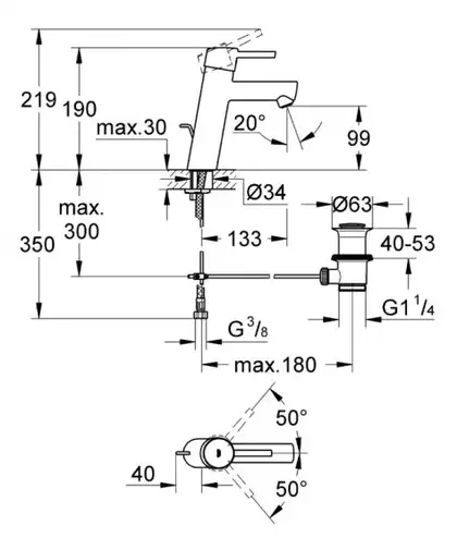 Змішувач для умивальника Grohe Concetto M-Size, хром (23450001) Змішувач для умивальника Grohe Concetto M-Size, хром (23450001)