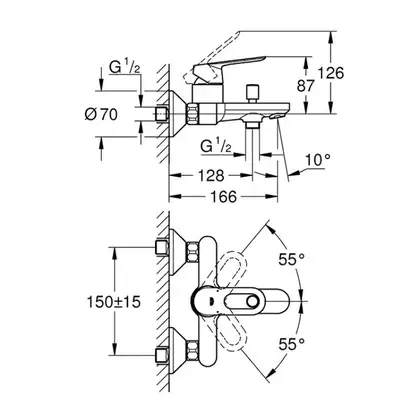 Grohe BauLoop Смеситель для ванны, хром (23603000) Grohe BauLoop Смеситель для ванны, хром (23603000)