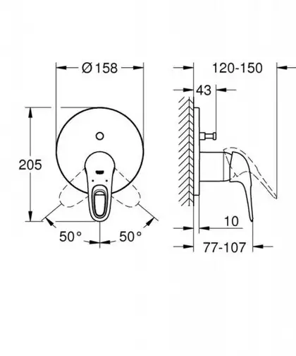 Grohe Eurostyle Змішувач на 2 споживача, хром (24049003)