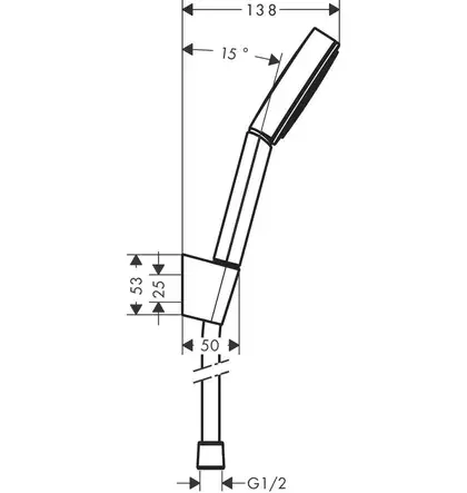 Hansgrohe Pulsify 105 1jet Набор для душа, черный мат. (24301670) Hansgrohe Pulsify 105 1jet Набор для душа, черный мат. (24301670)