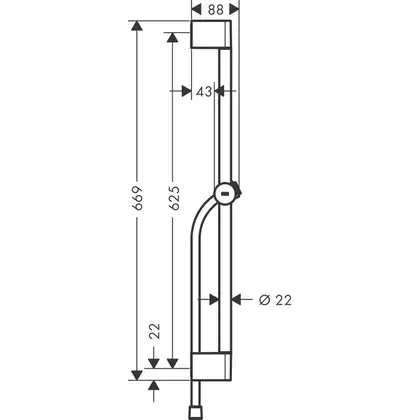 Душова штанга Hansgrohe Pulsify 65 см зі шлангом 160 см, Chrome (24400000) Душова штанга Hansgrohe Pulsify 65 см зі шлангом 160 см, Chrome (24400000)