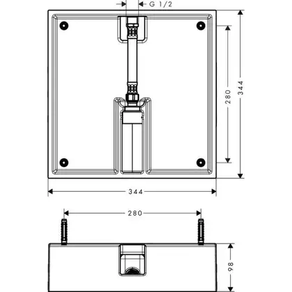 Прихована частина для монтажу верхнього душа, Hansgrohe 40х40 1Je (26254180)
