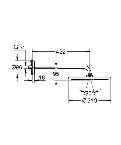 Верхній душ Hansgrohe Croma E 280 1jet, хром (26257000) Верхній душ Hansgrohe Croma E 280 1jet, хром (26257000)