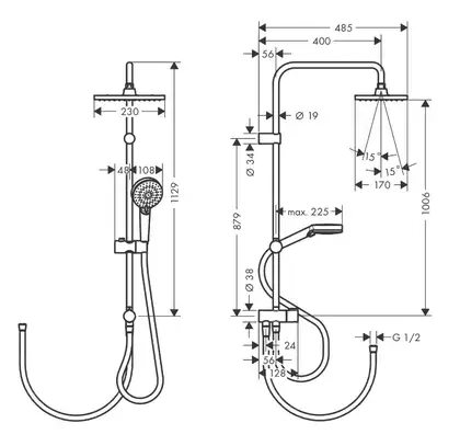 Hansgrohe Vernis Shape Душевая система, хром (26289000) Hansgrohe Vernis Shape Душевая система, хром (26289000)