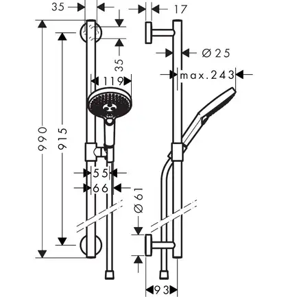 Hansgrohe Raindance Select S 120 Душевой набор 3jet, хром (26323000)