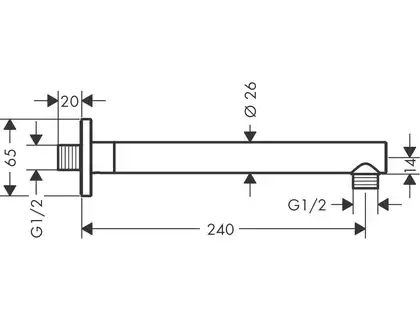 Тримач верхнього душу Hansgrohe Vernis Shape 240, чорний матовий (26405670)