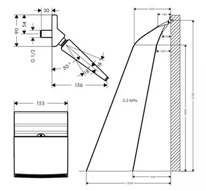 Верхній душ Hansgrohe Raindance Rainfall 150 1jet, хром (26442000) Верхній душ Hansgrohe Raindance Rainfall 150 1jet, хром (26442000)