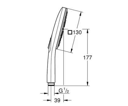 Ручний душ Grohe Rainshower SmartActive Cube 130, графіт матовий (26582AL0)