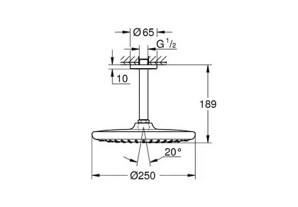 Верхній душ зі стельовим кронштейном Grohe Tempesta (260000) (26669000) Верхній душ зі стельовим кронштейном Grohe Tempesta (260000) (26669000)