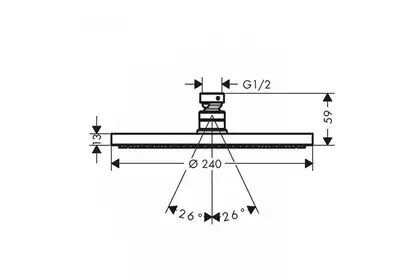 Верхній душ Hansgrohe Raindance S 240 PowderRain 1jet, хром (27623000)