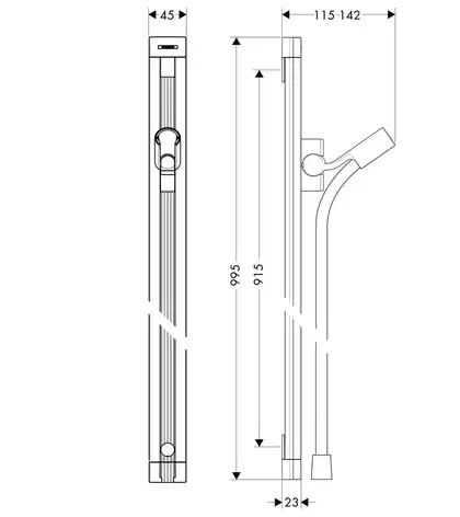 Hansgrohe Raindance Unica S Душевая штанга, хром (27636000) Hansgrohe Raindance Unica S Душевая штанга, хром (27636000)