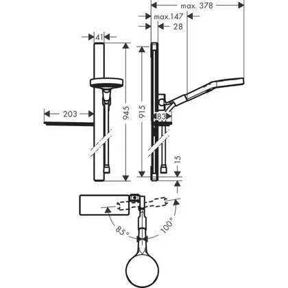 Душовий набір, Hansgrohe Rainfinity 130 3Jet, chrome (27671000)