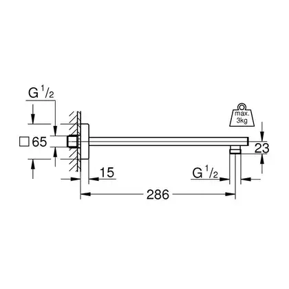 Душовий кронштейн 286 мм Grohe Rainshower (27709000)