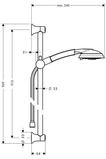 Душовий набір Hansgrohe Raindance Classic 100 3jet, chrome / gold optic (27841090) Душовий набір Hansgrohe Raindance Classic 100 3jet, chrome / gold optic (27841090)