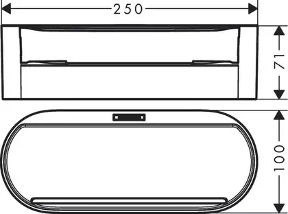 Полиця глибока Hansgrohe WallStoris 25,0 x 10,0 x 7,1 см, Matt White (27912700)