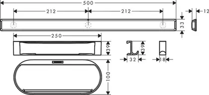 Комплект аксесуарів Hansgrohe WallStoris 4в1, Matt White (27967700) Комплект аксесуарів Hansgrohe WallStoris 4в1, Matt White (27967700)