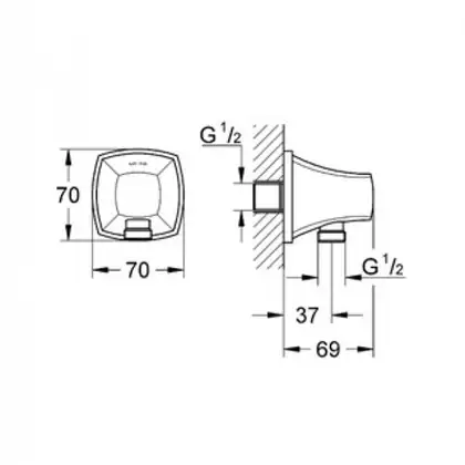 Шланговое під'єднання Grohe Grandera (27970000) Шланговое під'єднання Grohe Grandera (27970000)