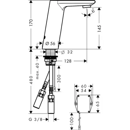 Змішувач для умивальника Hansgrohe Metris S (31100000)