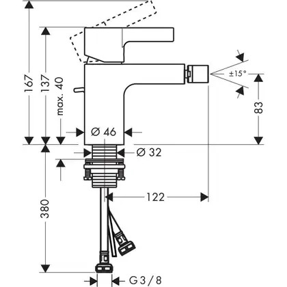 HANSGROHE Metris S Смеситель для биде, хром (31261000)