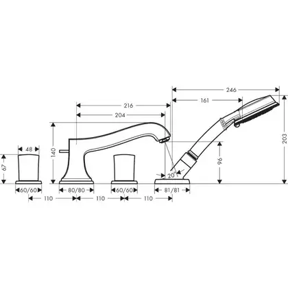 Змішувач для ванни Hansgrohe Metropol Classic (31315000) Змішувач для ванни Hansgrohe Metropol Classic (31315000)
