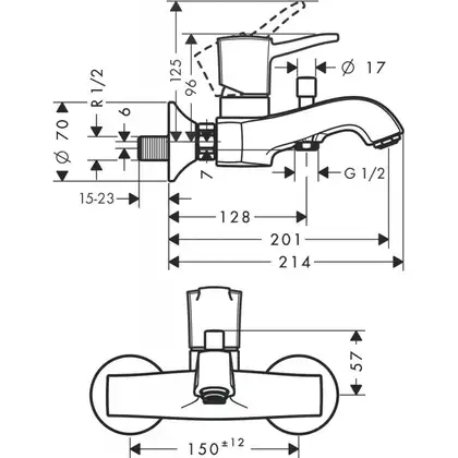 Hansgrohe Metropol Classic Змішувач для ванни, хром (31340000) Hansgrohe Metropol Classic Змішувач для ванни, хром (31340000)