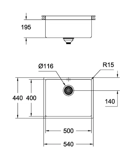 Мийка для кухні із нержавіючої сталі Grohe K700U (31574AL0) Мийка для кухні із нержавіючої сталі Grohe K700U (31574AL0)