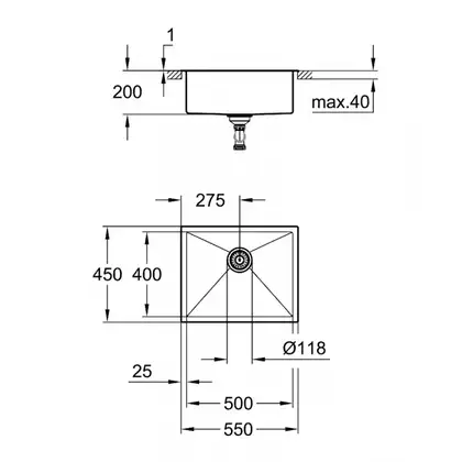 Мийка для кухні із нержавіючої сталі Grohe K700 (31726SD0) Мийка для кухні із нержавіючої сталі Grohe K700 (31726SD0)