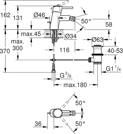 Змішувач для біде Grohe Concetto, хром (32208001) Змішувач для біде Grohe Concetto, хром (32208001)