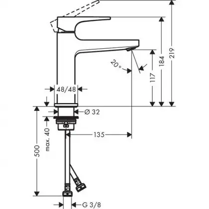HANSGROHE Metropol 100 Смеситель для умывальника, хром (32500000)