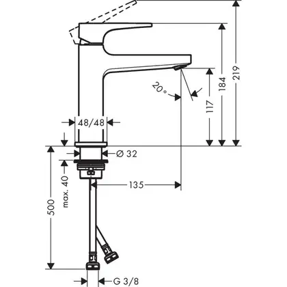 Hansgrohe Metropol 110 Смеситель для умывальника, хром (32507670)