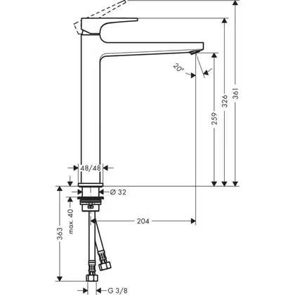 Hansgrohe Metropol 260 Смеситель для умывальника (32512700)