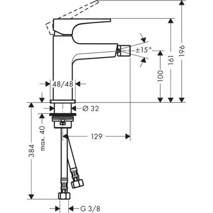 Hansgrohe Metropol Змішувач для біде, хром (32520670) Hansgrohe Metropol Змішувач для біде, хром (32520670)