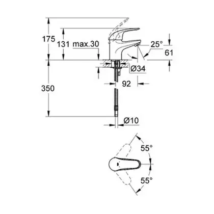 Змішувач для раковини S-розміру Grohe Euroeco New (32734000)